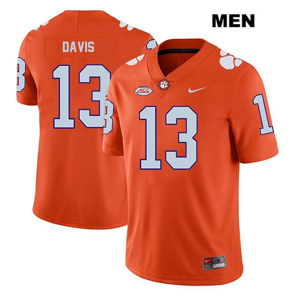 Men's Clemson Tigers #13 Tyler Davis Stitched Orange Legend Authentic Nike NCAA College Football Jersey ZTU7446CS